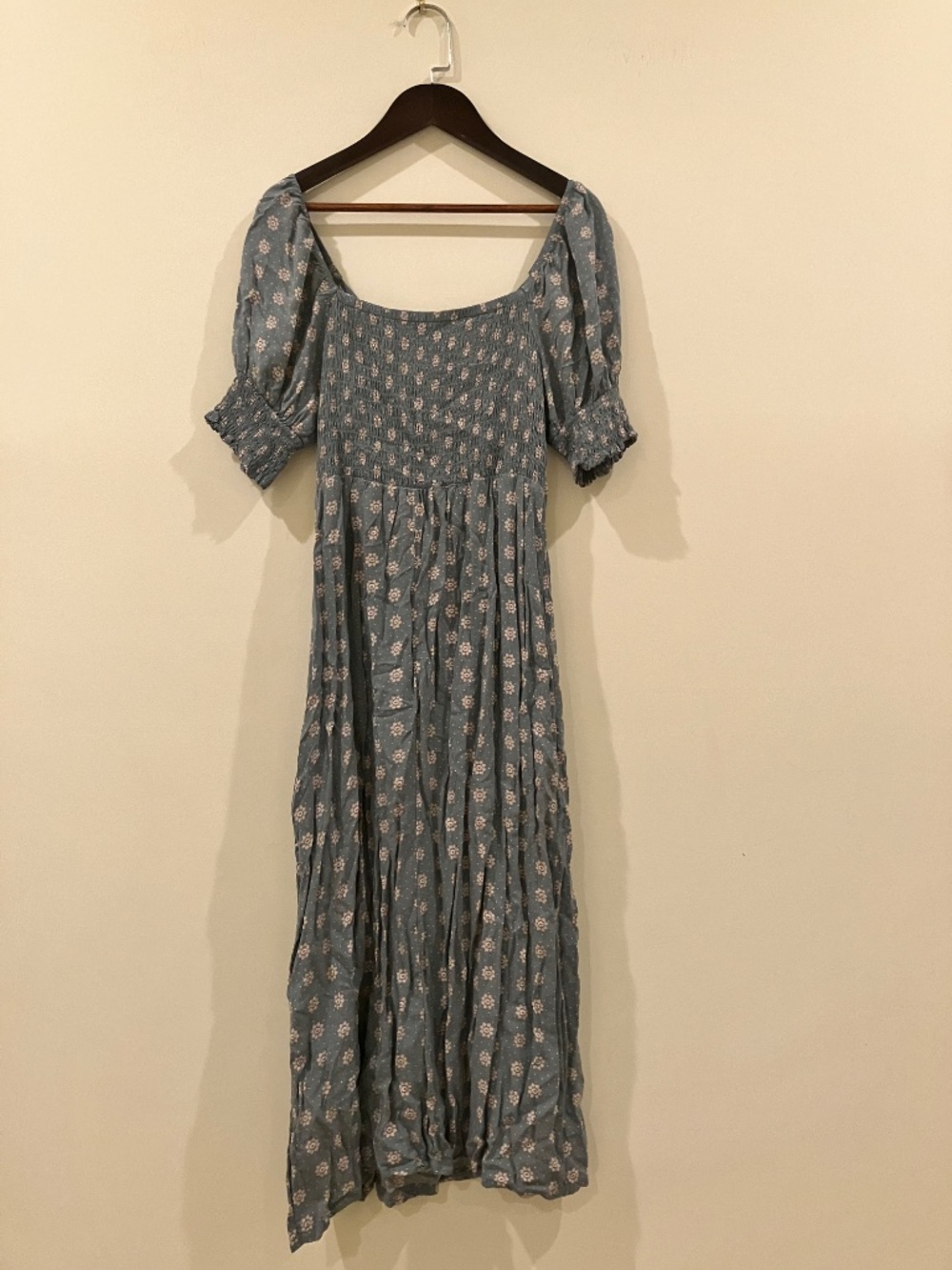 State of Grace - Vintage Floral Pattern Midi Tie Front Dress With Pockets M - Picture 3 of 8